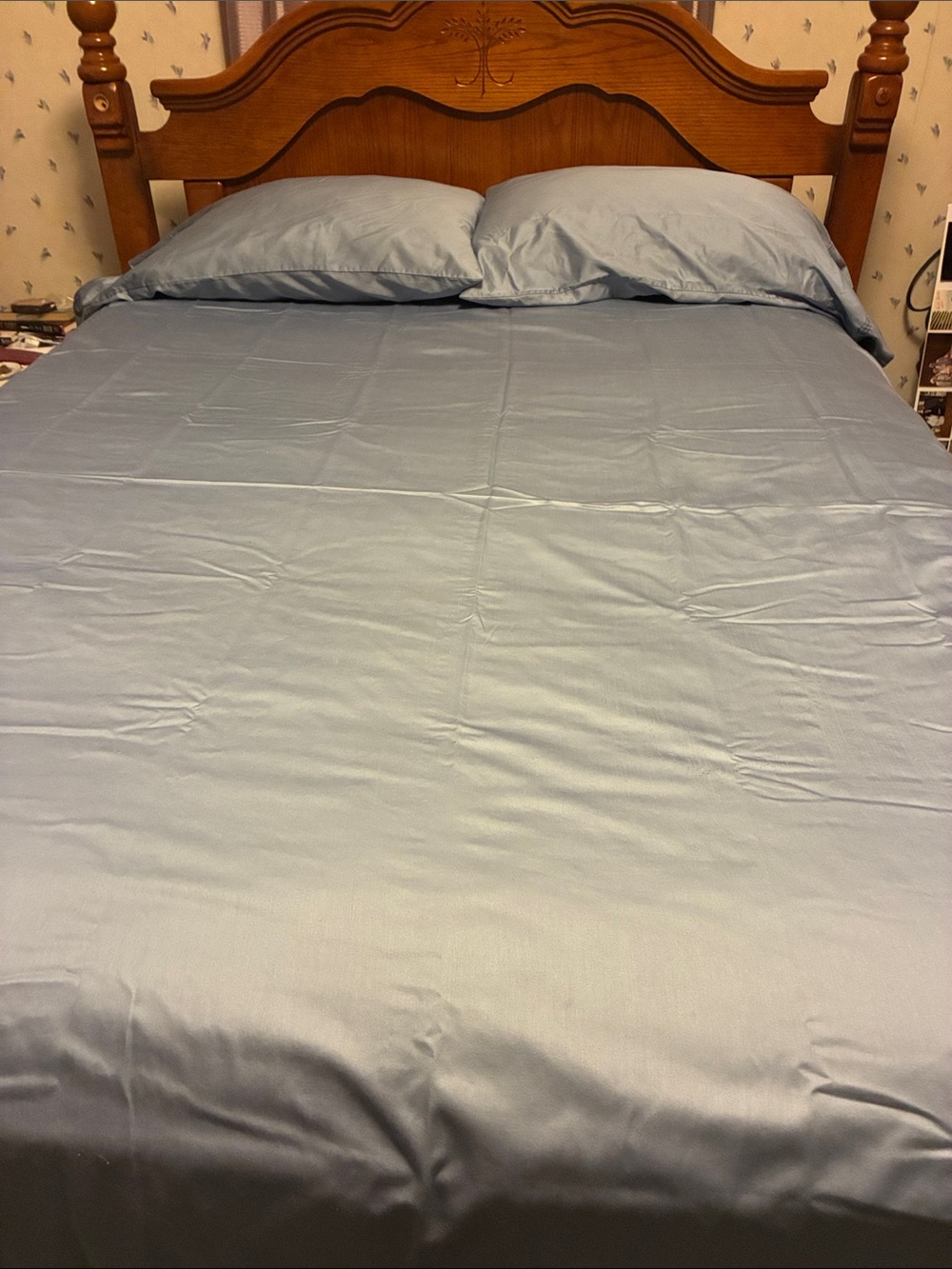Light Blue Bed Sheet Set - Soft Cotton-Like Bedding